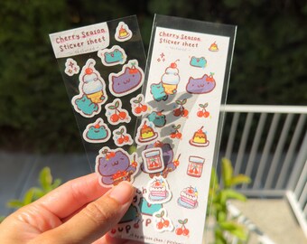 Mini Cherry SeasonTexture Sticker Sheet for Hobonichi Bullet Journal