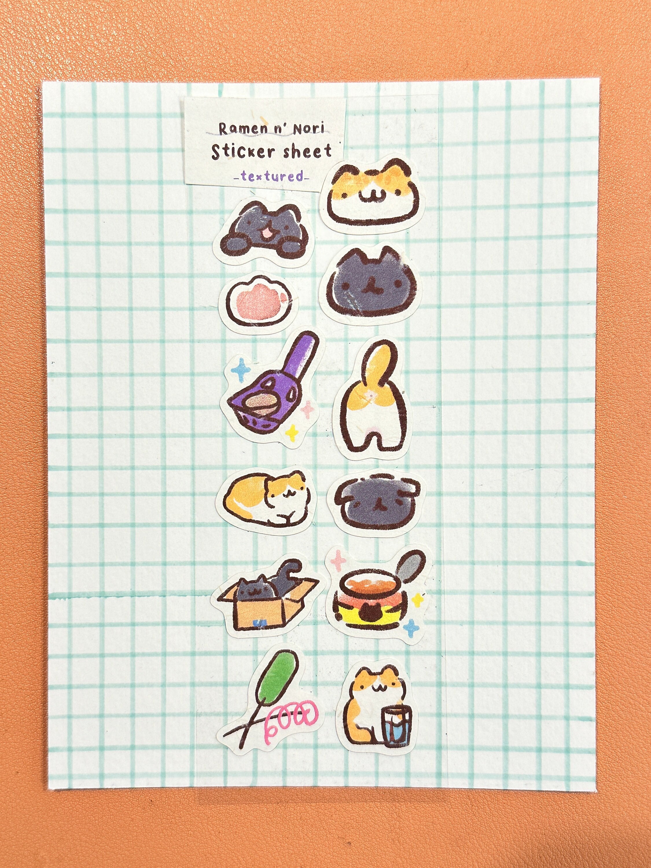Mini Cute Cats Texture Sticker Sheet for Hobonichi Bullet Journal - Etsy