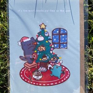 Cute Kawaii Christmas Cards / Funny Xmas Greeting Cards / Aesthetic Holiday Physical Cards / Ugly Sweater Cards