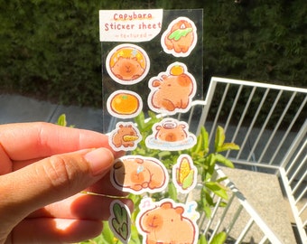 Mini Capybara Texture Sticker Sheet for Hobonichi Bullet Journal