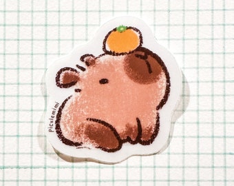 Capybara Vinyl Sticker Matte Finish | Cute Animal Stickers