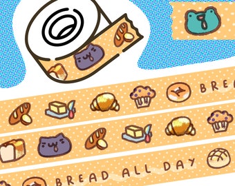 Bakery Bread Washi Tape | Cute Sticker Stationery for Journal | Foodie Gift