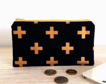 Estuche organizador Gold Plus Sign, monedero con cremallera, cartera de lona fabricada en Australia