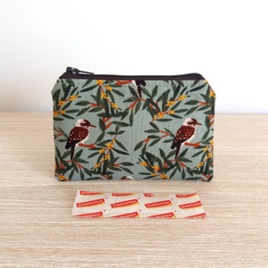 Kookaburra coin purse, Credit card wallet, Coin pouch, Small zipper pouch, Australian gift for bird lover image 2