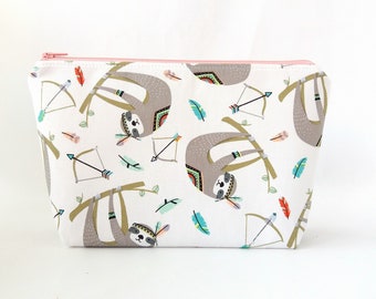 Hanging Sloth makeup bag, Cute cosmetic bag, Make up storage, Gift for best friend girl