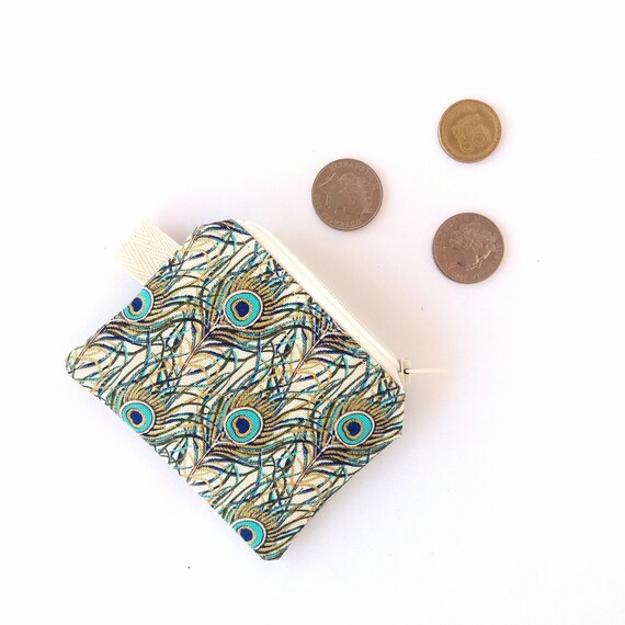 Coin Purse The Peacock Peacock Feather Spainting wallet change Purse with Zipper Wallet Coin Pouch Mini Size Cash Phone Holder