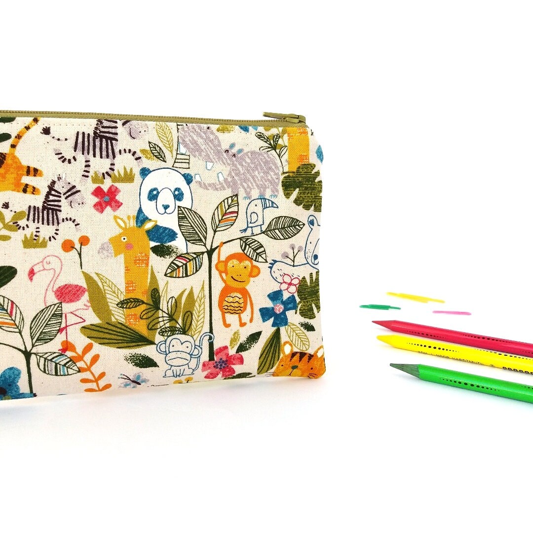 Cute animal pencil pouch Zipper pencil case Children pencil Etsy