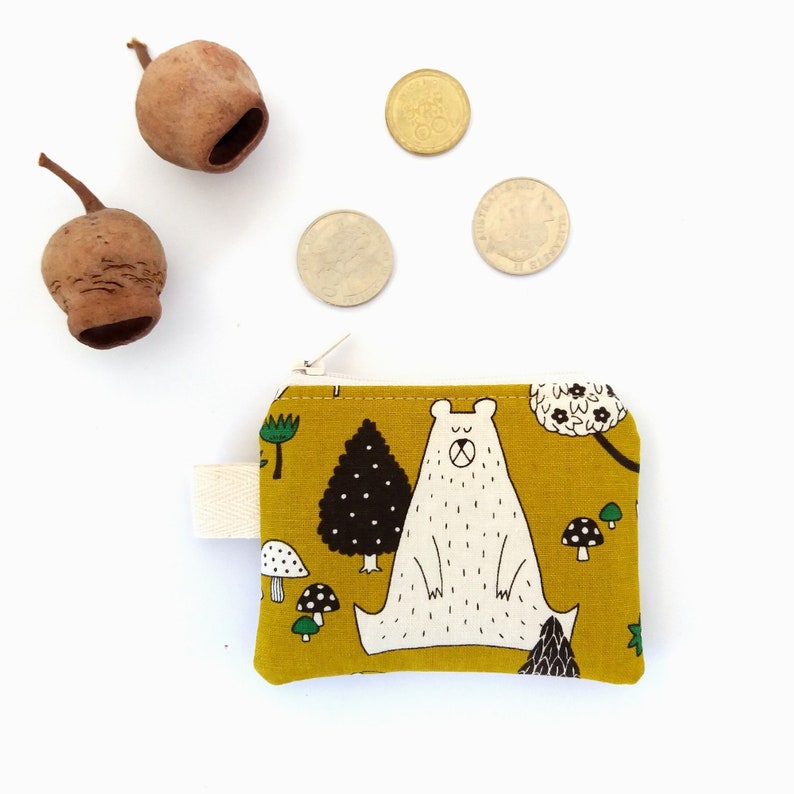 Boys coin purse, Cute coin pouch, Keychain wallet, Tiny zipper pouch, Animal purse for boys, Dog Deer Polar Bear Owl Fish Trout image 4