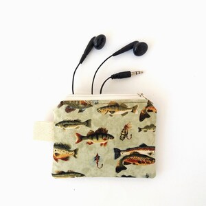 Boys coin purse, Cute coin pouch, Keychain wallet, Tiny zipper pouch, Animal purse for boys, Dog Deer Polar Bear Owl Fish Trout image 9