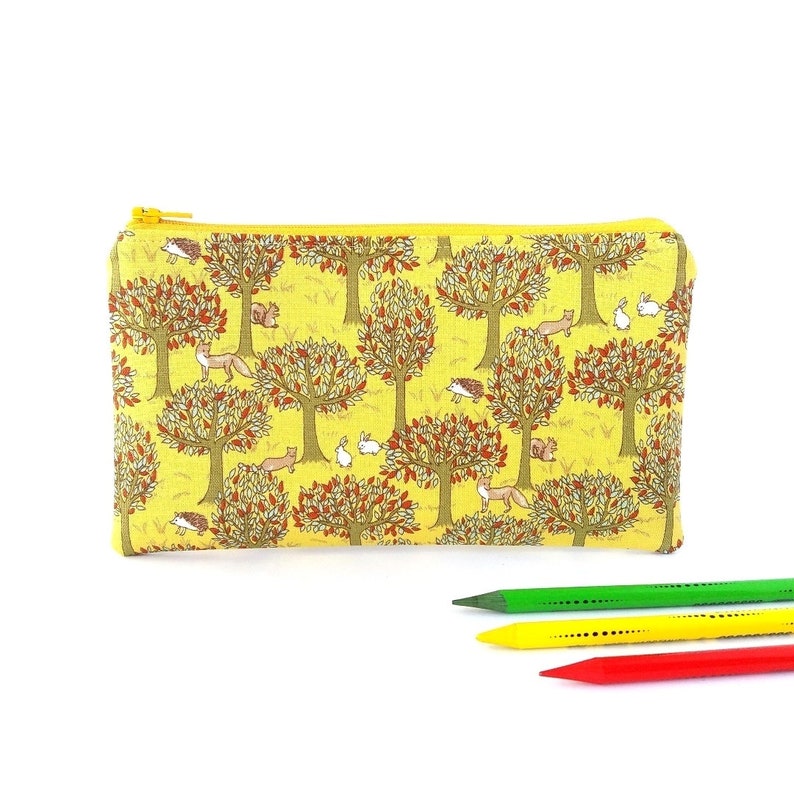 Cute pencil pouch Children gifts Flat zipper pouch Canvas pencil bag Animal pencil case Travel passport wallet Zipper wallet Makeup bag