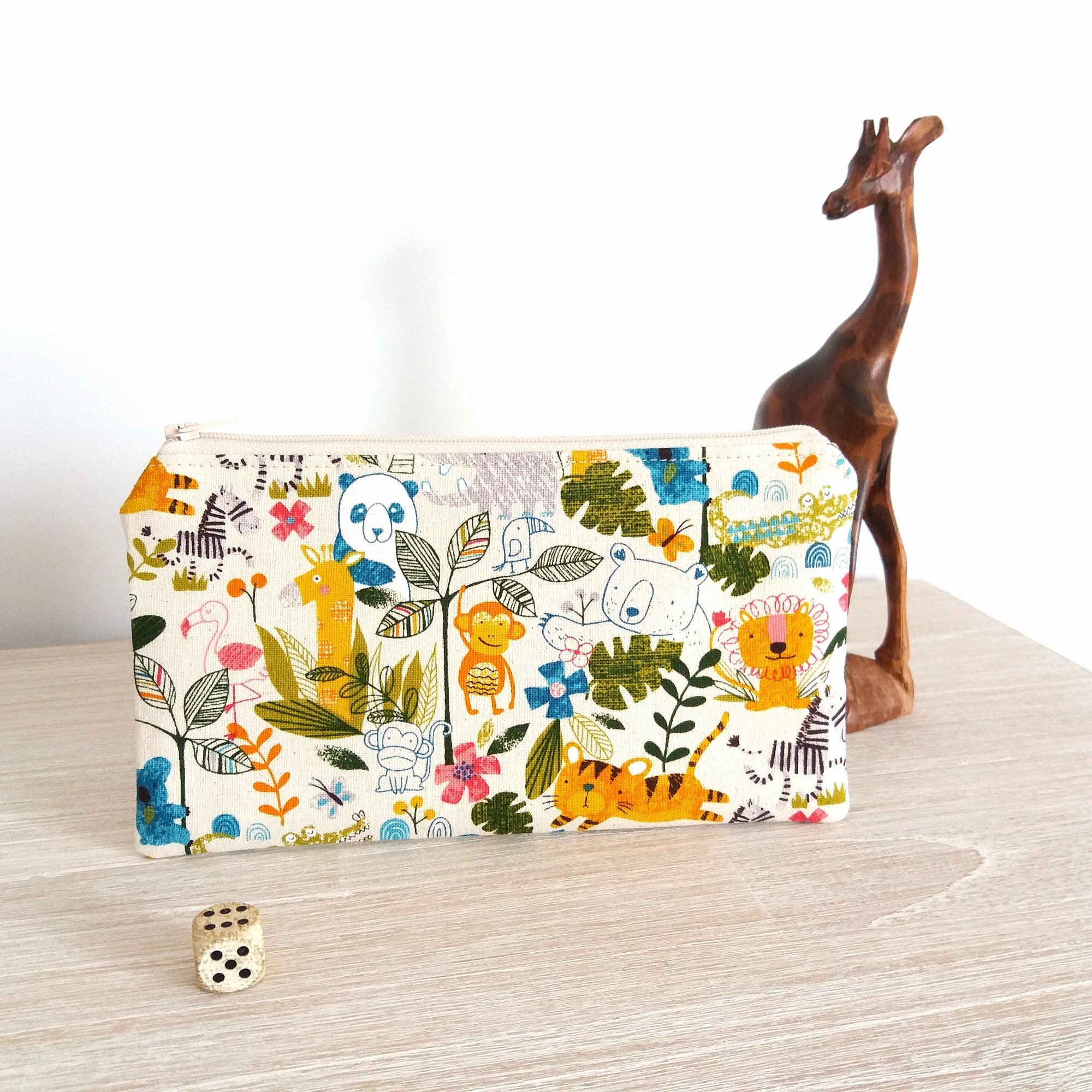 Cute animal pencil pouch Zipper pencil case Children pencil Etsy