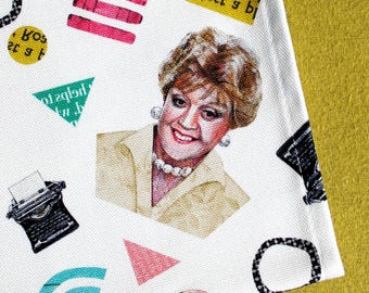 Angela Lansbury Tea Towel | Murder She Wrote Gift | Jessica Fletcher Kitchen Towel | Retro TV Icon | Crime Drama Gift | 80s 90s Nostalgia