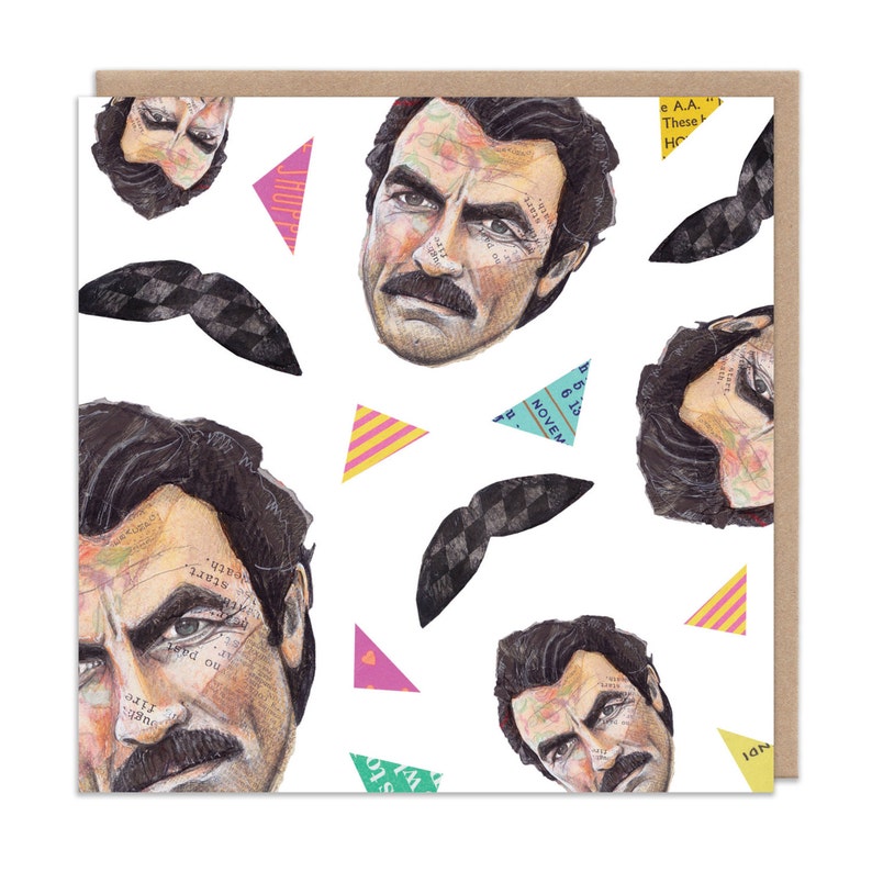 Tom Selleck Moustache Pattern Greeting Card image 2