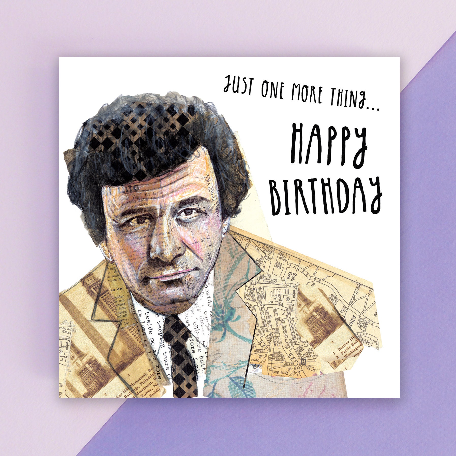 Columbo Greeting Card Just One More Thing Happy Birthday Etsy