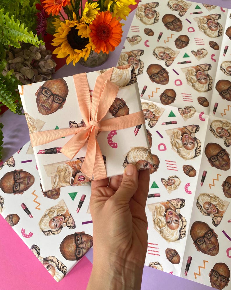RuPaul Gift Wrap – Fun Drag Queen Wrapping Paper for RuPaul Fans | Camp, Colourful, LGBT Gift Wrap | Drag Race Birthday Wrap image 9