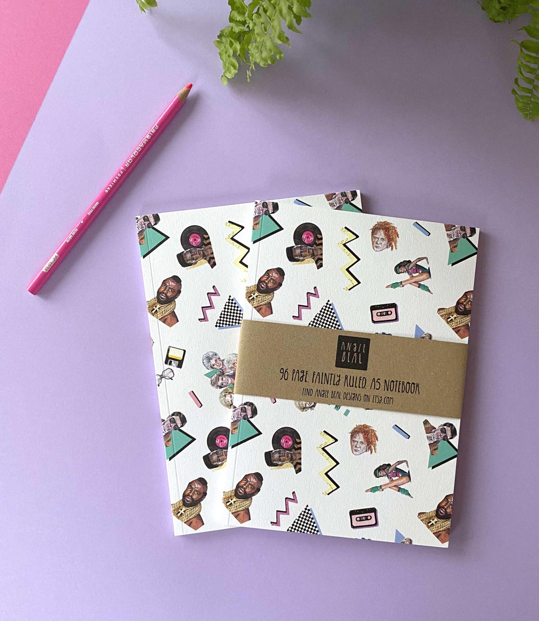 80s Pop Culture Patterned Notebook - Etsy