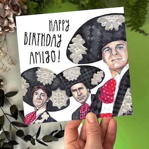 Carte d'anniversaire inspirée de trois amisgo, carte drôle de culture pop pour lui, carte d'anniversaire d'amateur de cinéma, Steve Martin, Martin Short, Chevy Chase