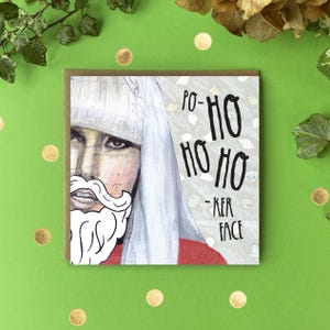 Carte de Noël Po-HO HO HO-ker Visage de Lady Gaga