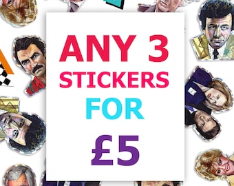 Pick Any 3 - TV Detective Holographic Stickers