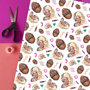 RuPaul Gift Wrap – Fun Drag Queen Wrapping Paper for RuPaul Fans | Camp, Colourful, LGBT Gift Wrap | Drag Race Birthday Wrap image 1
