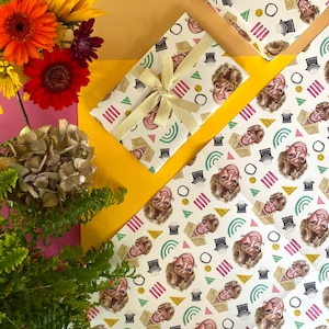Angela Lansbury Wrapping Paper – Murder She Wrote Gift Wrap – Retro TV Paper – Jessica Fletcher Gift Wrap for Mystery Lovers