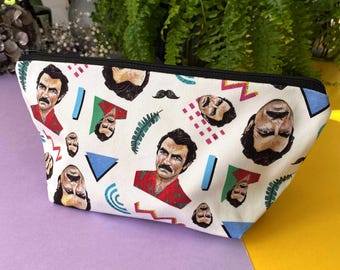 Tom Selleck Makeup Bag: Magnum P.I. 80s Retro Zipper Pouch