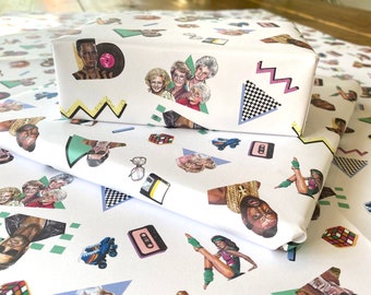 1980s Pop Culture Wrapping Paper