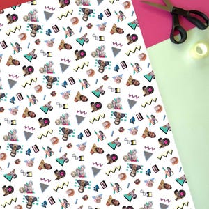 1980s Pop Culture Gift Wrap: Retro Nostalgia