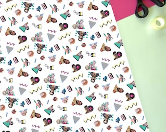 1980s Pop Culture Gift Wrap: Retro Nostalgia