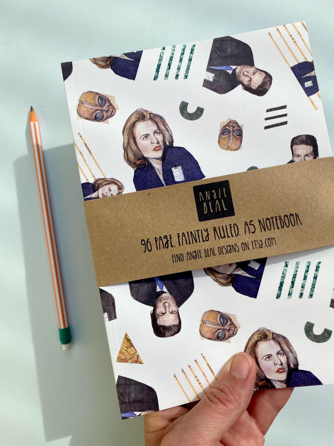 X File Notebook 90s Mulder & Scully Notebook | X Files Inspired Illustrated Journal ...