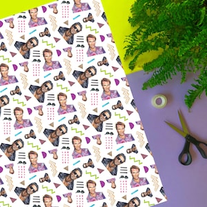 Funny Arnie Wrapping Paper: 80s-90s Movie Nostalgia Gift Wrap