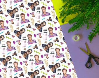 Funny Arnie Wrapping Paper: 80s-90s Movie Nostalgia Gift Wrap