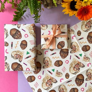 RuPaul Gift Wrap – Fun Drag Queen Wrapping Paper for RuPaul Fans | Camp, Colourful, LGBT Gift Wrap | Drag Race Birthday Wrap image 4