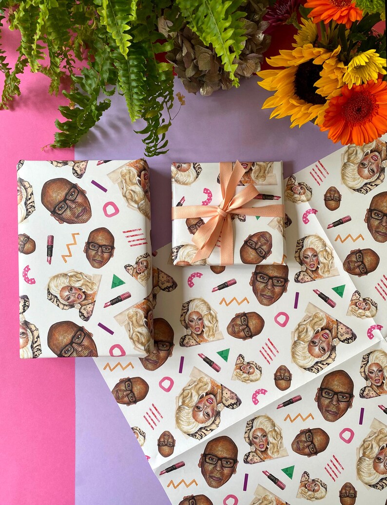 RuPaul Gift Wrap – Fun Drag Queen Wrapping Paper for RuPaul Fans | Camp, Colourful, LGBT Gift Wrap | Drag Race Birthday Wrap image 4