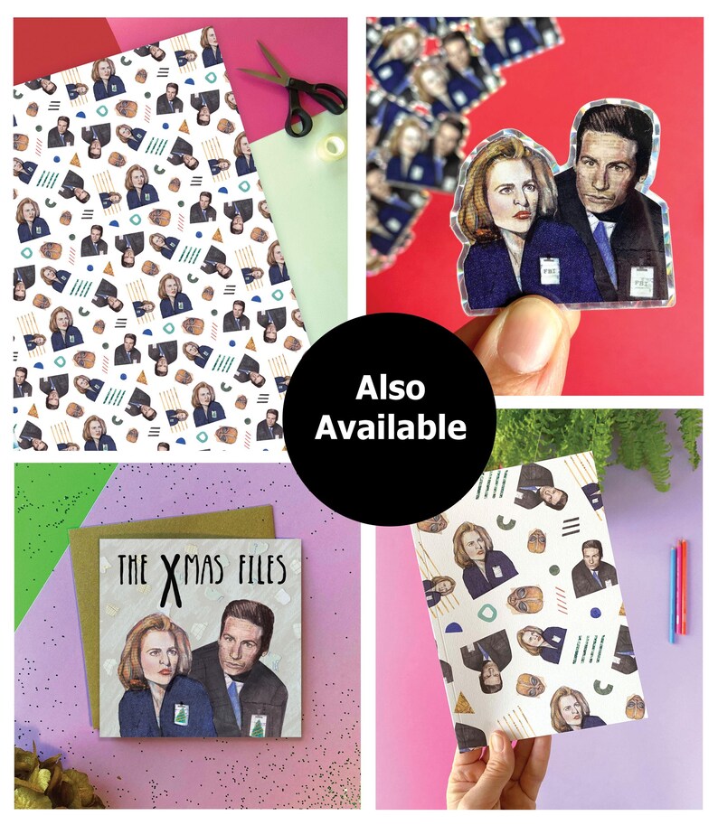 X-Files Wrapping Paper – Mulder & Scully 90s Gift Wrap for Conspiracy Theorists, Sci-Fi Fans image 10