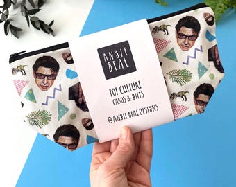 Jeff Goldblum Pattern Bag: Cotton Cosmetic or Pencil Case