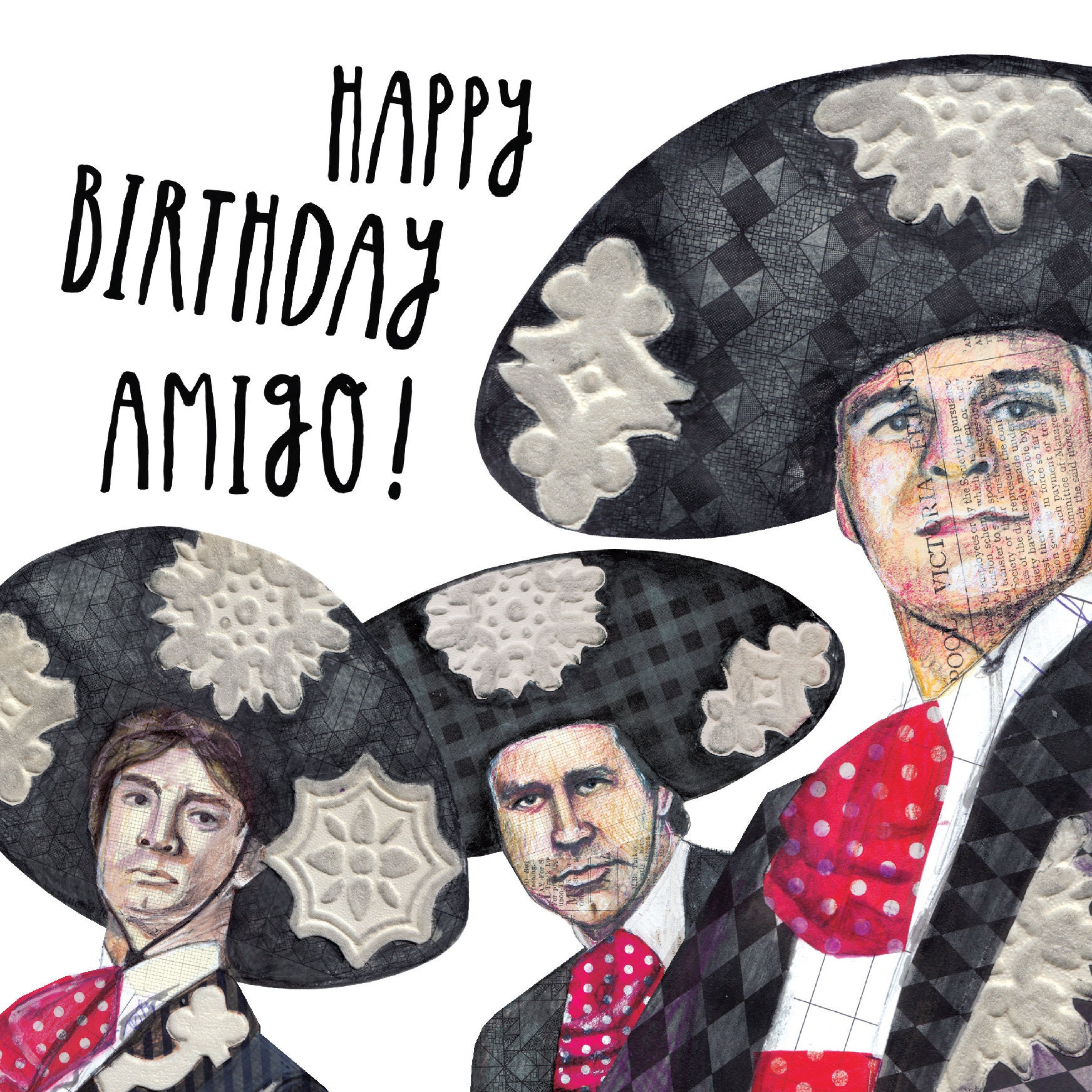 CHEVY CHASE , STEVE MARTIN and MARTIN SHORT in THREE AMIGOS -1986-. Greeting  Card by Album