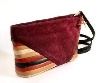 El bolso bandolera de ante y piel de cordero Molly