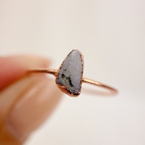 Turquoise Ring, Electroformed Turquoise Ring, Turquoise Copper Ring Size R 1/2