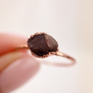 Watermelon Tourmaline Ring, Electroformed Tourmaline Ring, Tourmaline Ring Size O