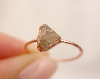 Quartz Druzy Ring, Electroformed Quartz Ring, Druzy Quartz Size M 1/2