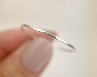 Thin Silver Band, Simple Silver Ring, Silver Stacking Ring