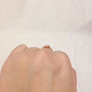 Rose Quartz Ring, Electroformed Rose Quartz Ring, Rose Quartz Size P 1/2 image 10