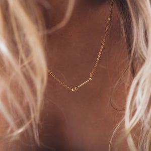 Morse-Code Halskette, personalisierte Morse-Code Halskette, geheime Nachricht, Gold gefüllte Halskette, Morse-Code Schmuck, kundenspezifischer Schmuck
