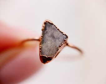 Flower Agate Ring, Electroformed Flower Ring, Cherry Blossom Flower Ring Size L 1/2