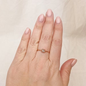 Rose Quartz Ring, Electroformed Rose Quartz Ring, Rose Quartz Size P 1/2 image 9