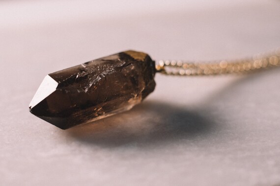 Small Raw Smokey Quartz Necklace, Smokey Quartz Necklace, Rough Smokey Quartz Jewellery, Raw Crystal Necklace, Raw Stone Necklace