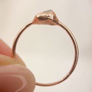 Rose Quartz Ring, Electroformed Rose Quartz Ring, Rose Quartz Size P 1/2 image 4