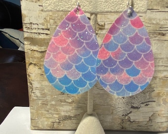 Mermaid Scale Teardrop Earrings