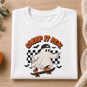Kids Pumpkin Patch Shirt | Creep It Real Ghost Kids Tee | Boys Halloween Shirt | Boys Pumpkin Patch Shirt
